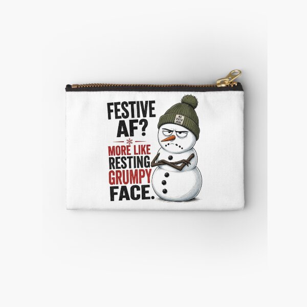 Item preview, Festive AF More Like Resting Grumpy Face Snowman designed and sold by Clean Print Goods.