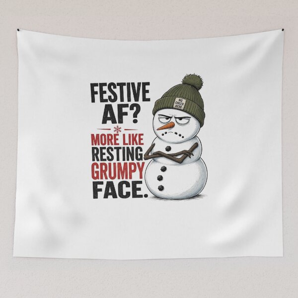 Item preview, Festive AF More Like Resting Grumpy Face Snowman designed and sold by Clean Print Goods.