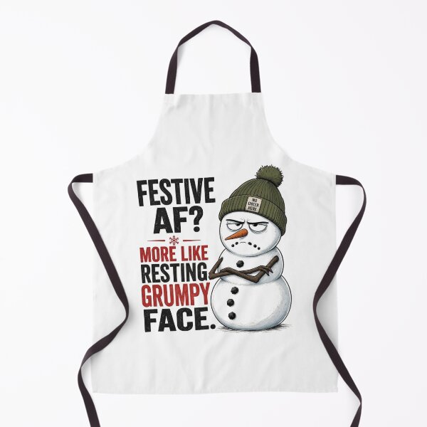 Item preview, Festive AF More Like Resting Grumpy Face Snowman designed and sold by Clean Print Goods.