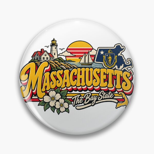 Item preview, Massachusetts Bay State Vintage Lighthouse Coastal Graphic Tee designed and sold by TM DESIGNS AND MORE.