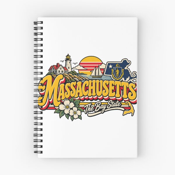 Item preview, Massachusetts Bay State Vintage Lighthouse Coastal Graphic Tee designed and sold by TM DESIGNS AND MORE.