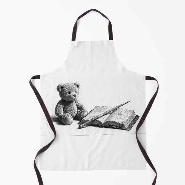 Item preview, Magic Teddy Bear with Spellbook and Wand Black and White designed and sold by LenNo9881.