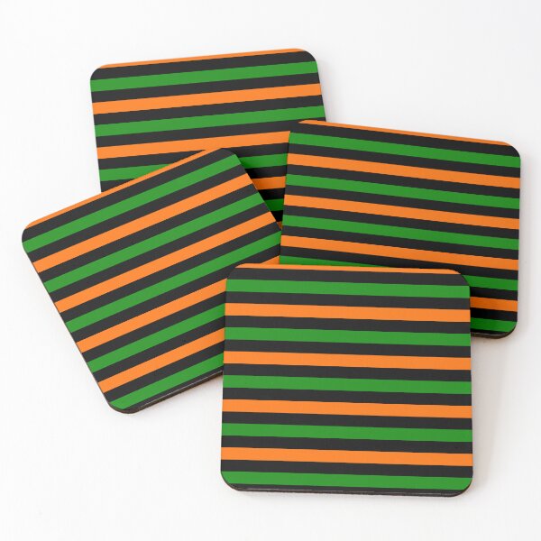 Item preview, Orange And Green Stripes Design Black  designed and sold by PatternTitan.