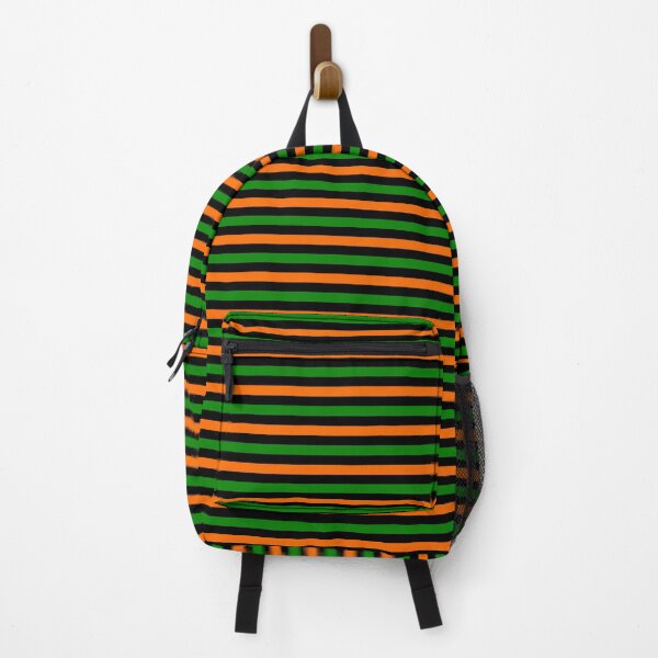 Item preview, Orange And Green Stripes Design Black designed and sold by PatternTitan.