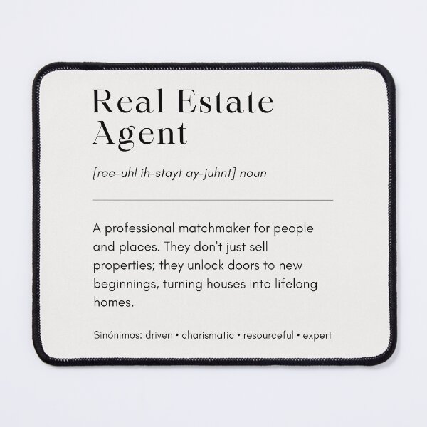 Item preview, Real Estate Agent Definition Typography | Realtor Definition Quote | Real Estate Team Leader Inspirational Quote | Real Estate Graduation Gift Real Estate Agent Definition designed and sold by LitzoyGlobeArt.