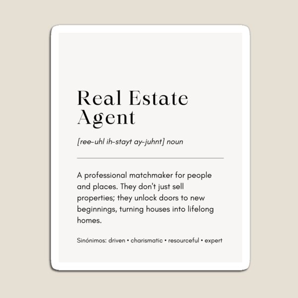 Item preview, Real Estate Agent Definition Typography | Realtor Definition Quote | Real Estate Team Leader Inspirational Quote | Real Estate Graduation Gift Real Estate Agent Definition designed and sold by LitzoyGlobeArt.