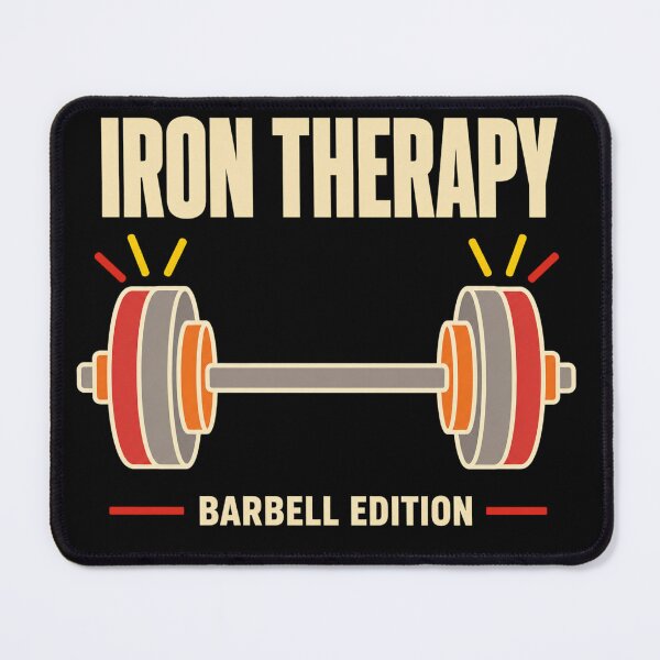 Item preview, Iron Therapy Barbell Edition Funny Gym Fitness Gift designed and sold by DreamLayerStudio.
