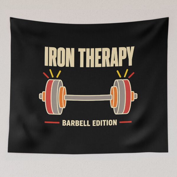 Item preview, Iron Therapy Barbell Edition Funny Gym Fitness Gift designed and sold by DreamLayerStudio.