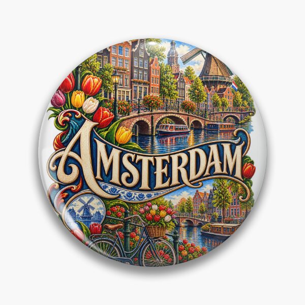 Item preview, Amsterdam Canal City Art Illustration designed and sold by GraffiCity.