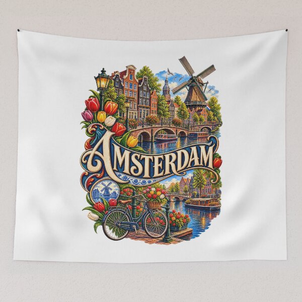 Item preview, Amsterdam Canal City Art Illustration designed and sold by GraffiCity.