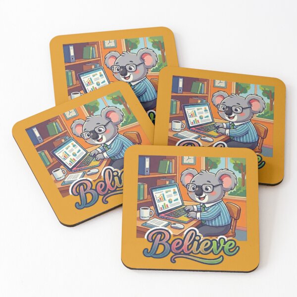 Item preview, Believe In Your Success Koala Busness llustration designed and sold by Northern Glow Art.