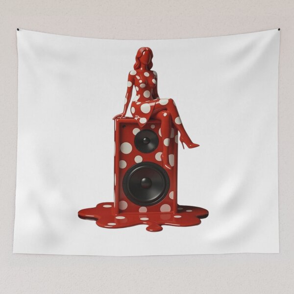 Item preview, Melting Polka Dot Woman on Speaker Pop Art designed and sold by YourColorsWall.