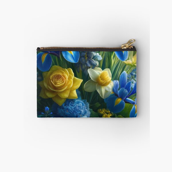 Item preview, Vibrant Blue Iris and Yellow Rose Garden designed and sold by NarjaShop.