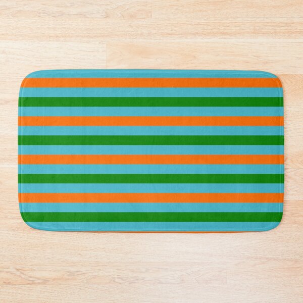 Item preview, Orange And Green Stripes Design Blue  designed and sold by PatternTitan.