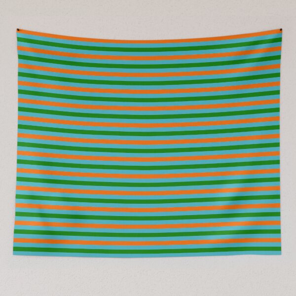 Item preview, Orange And Green Stripes Design Blue  designed and sold by PatternTitan.