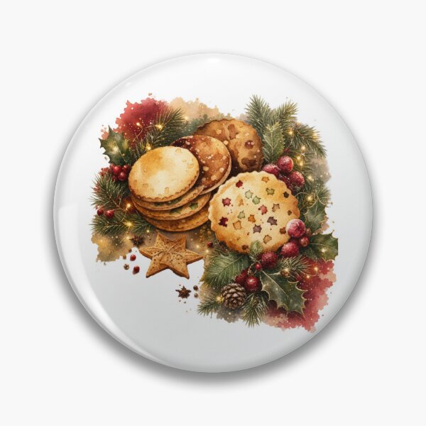 Item preview, Watercolor Christmas Cookies and Mince Pies Holiday Arrangement designed and sold by Clean Print Goods.
