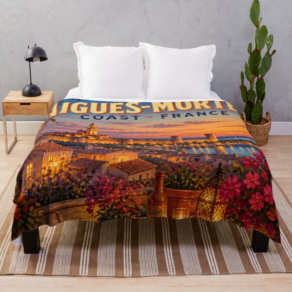 Item preview, Aigues-Mortes, France: Vintage Painterly Poster designed and sold by LSVart.