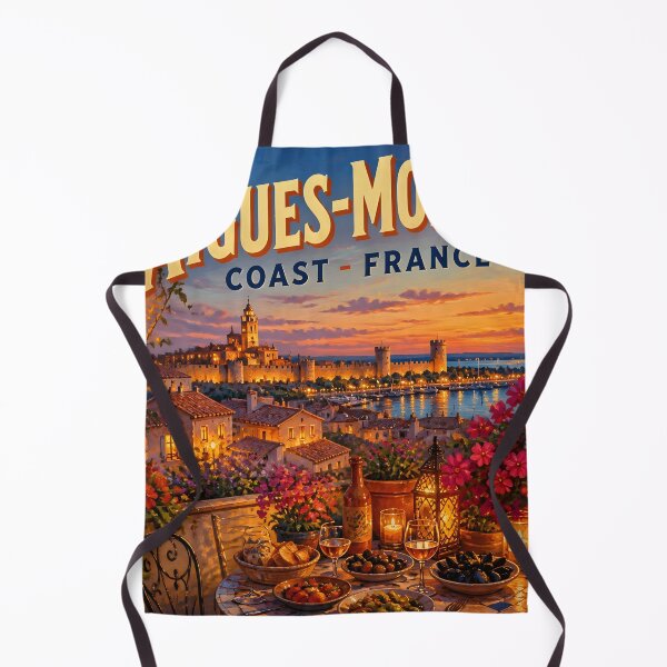 Item preview, Aigues-Mortes, France: Vintage Painterly Poster designed and sold by LSVart.