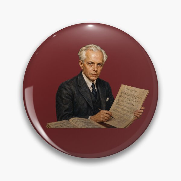 Item preview, Modernist Folk Pioneer: Béla Bartók Vintage Oil Painting - Rhythmic Mastery designed and sold by DoReMiStudio.