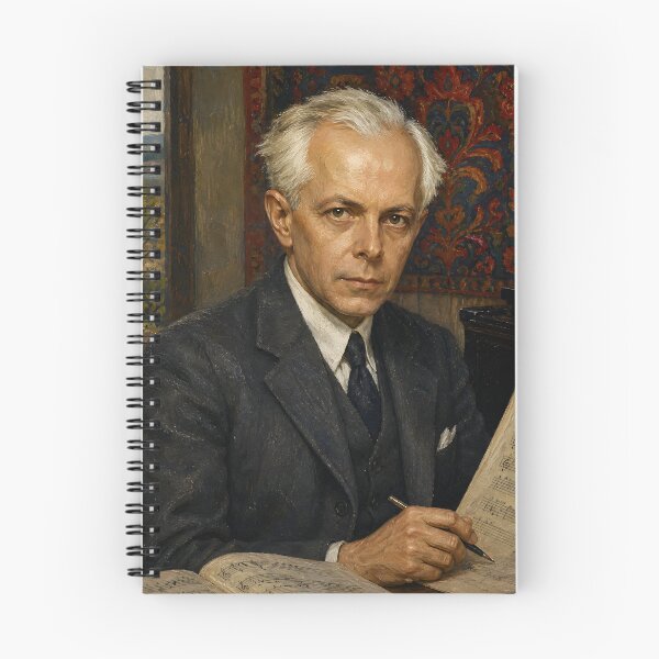 Item preview, Modernist Folk Pioneer: Béla Bartók Vintage Oil Painting - Rhythmic Mastery designed and sold by DoReMiStudio.