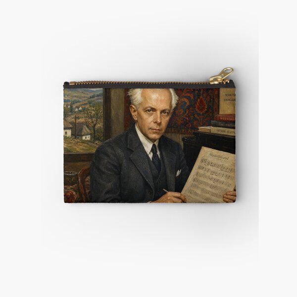 Item preview, Modernist Folk Pioneer: Béla Bartók Vintage Oil Painting - Rhythmic Mastery designed and sold by DoReMiStudio.