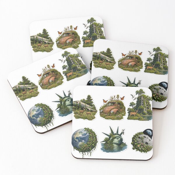 Item preview, Nature Apocalypse Stickers – Post-Apocalyptic Wilderness & Dark Nature designed and sold by Madame-Verny.