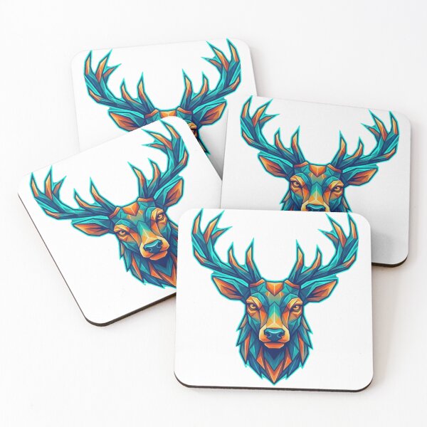 Item preview, Geometric Deer Head Illustration designed and sold by GabeMountainArt.