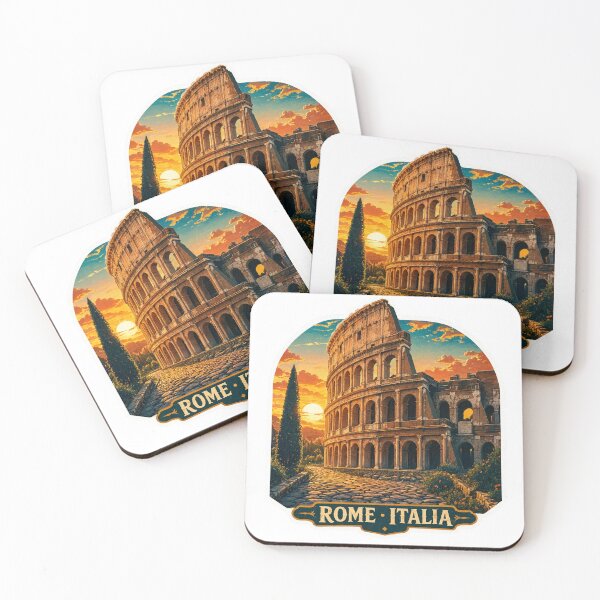 Item preview, Rome Colosseum Sunset Illustration designed and sold by JIGUWORLD.