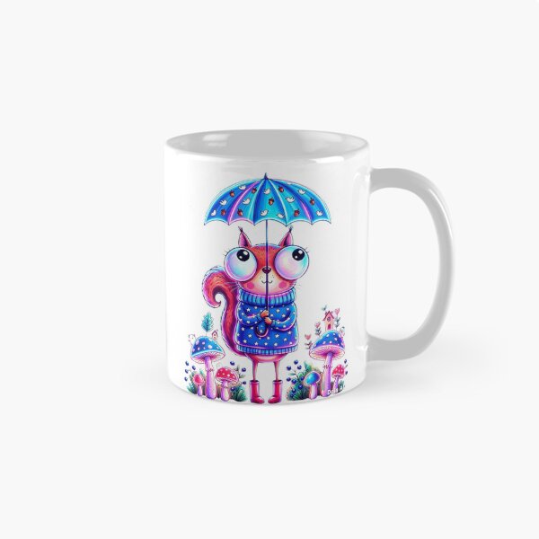 Item preview, Neon Squirrel in the Rain – Cute Forest Friend designed and sold by MyCalmDraw.
