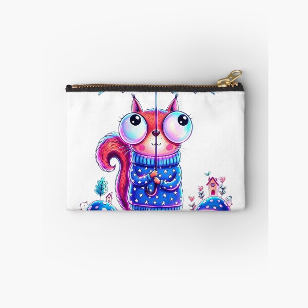 Item preview, Neon Squirrel in the Rain – Cute Forest Friend designed and sold by MyCalmDraw.