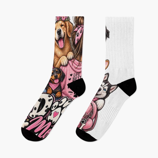 Item preview, Dog Mom Life – Cute Pink Dog Lover Floral Design designed and sold by artistezone.