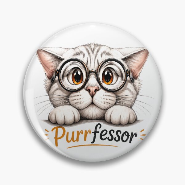 Item preview, Purrfessor - Clever cat with glasses designed and sold by thirtyonestars.