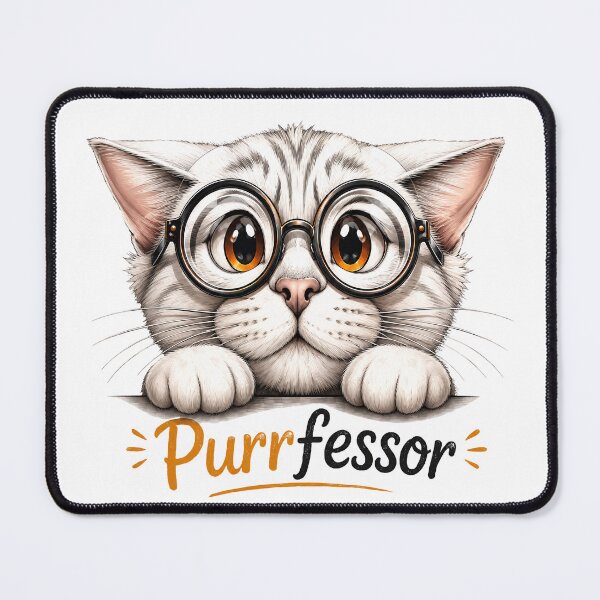 Item preview, Purrfessor - Clever cat with glasses designed and sold by thirtyonestars.