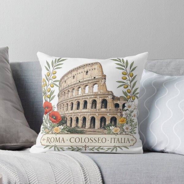 Item preview, Rome Colosseum Botanical Frame Illustration designed and sold by JIGUWORLD.