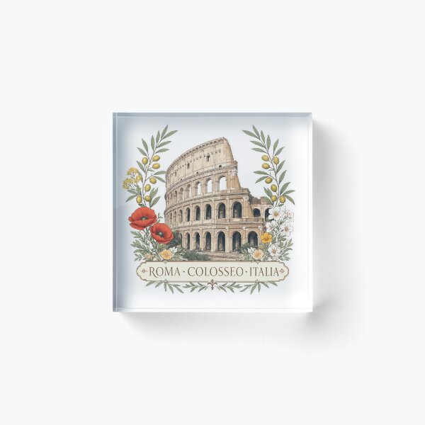 Item preview, Rome Colosseum Botanical Frame Illustration designed and sold by JIGUWORLD.