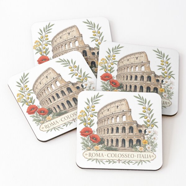 Item preview, Rome Colosseum Botanical Frame Illustration designed and sold by JIGUWORLD.