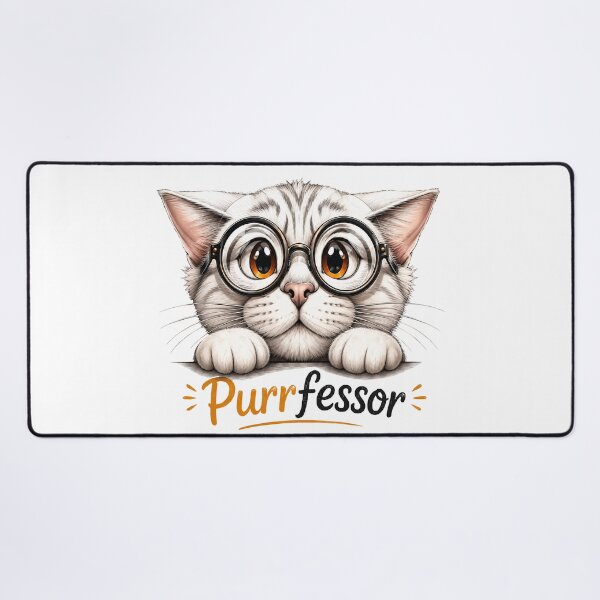 Item preview, Purrfessor - Clever cat with glasses designed and sold by thirtyonestars.