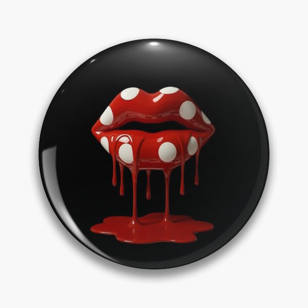 Item preview, Melting Polka Dot Red Lips Pop Art designed and sold by YourColorsWall.