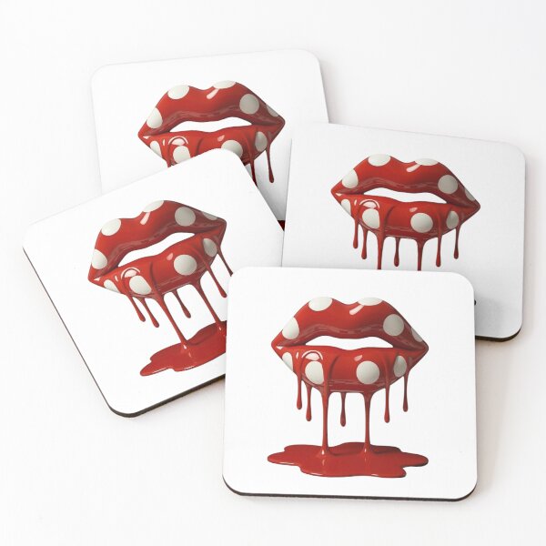 Item preview, Melting Polka Dot Red Lips Pop Art designed and sold by YourColorsWall.