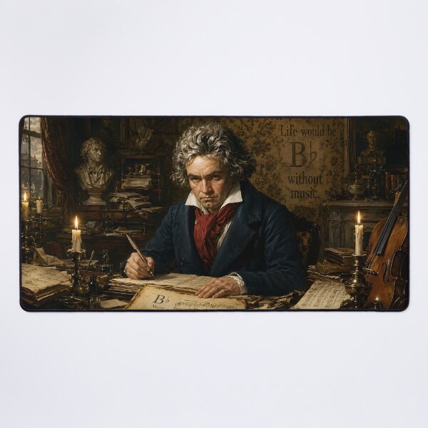 Item preview, Life Would B-Flat Without Music - Beethoven Pun Dark Academia Art designed and sold by DoReMiStudio.