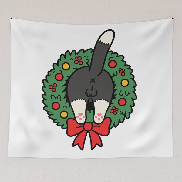 Item preview, Wreath Cat Chaos designed and sold by LuloCreative.
