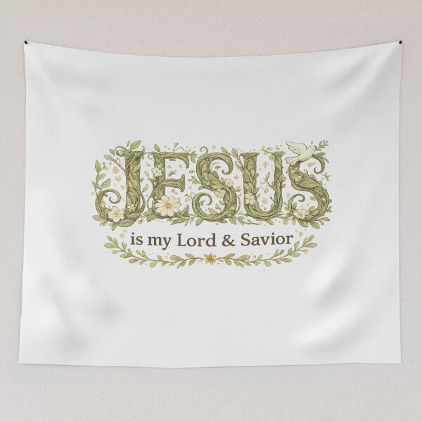 Item preview, Jesus Is My Lord & Savior – Floral Christian Faith Nature Design designed and sold by SoulThread Studio.
