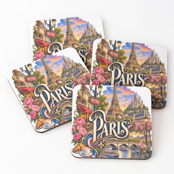 Item preview, Paris Eiffel City Art Illustration designed and sold by ROVVI.