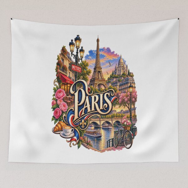 Item preview, Paris Eiffel City Art Illustration designed and sold by GraffiCity.