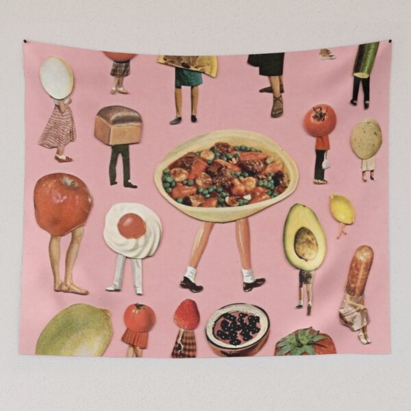 Item preview, Pink Retro Vintage Food Collage designed and sold by pots-shop.
