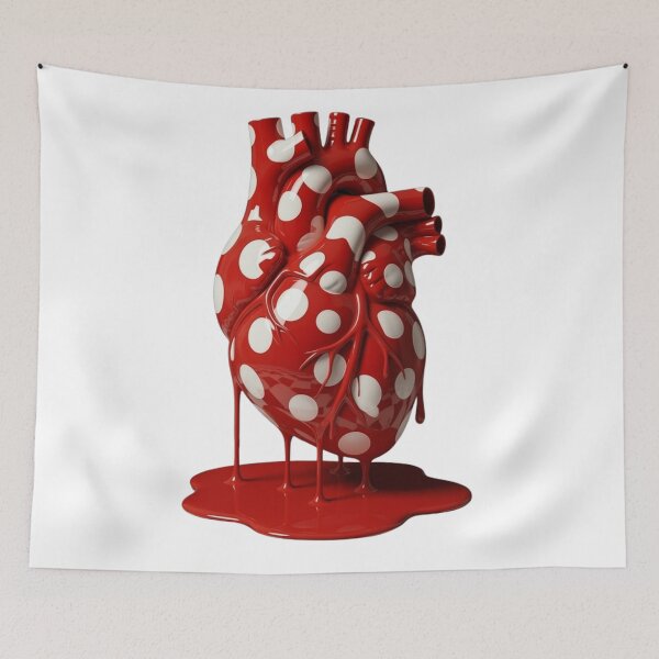 Item preview, Melting Polka Dot Anatomical Heart Pop Art designed and sold by YourColorsWall.