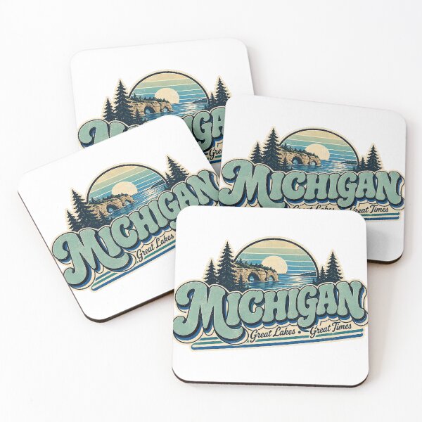 Item preview, Michigan Great Lakes Vintage Upper Peninsula Retro Graphic Tee designed and sold by TM DESIGNS AND MORE.