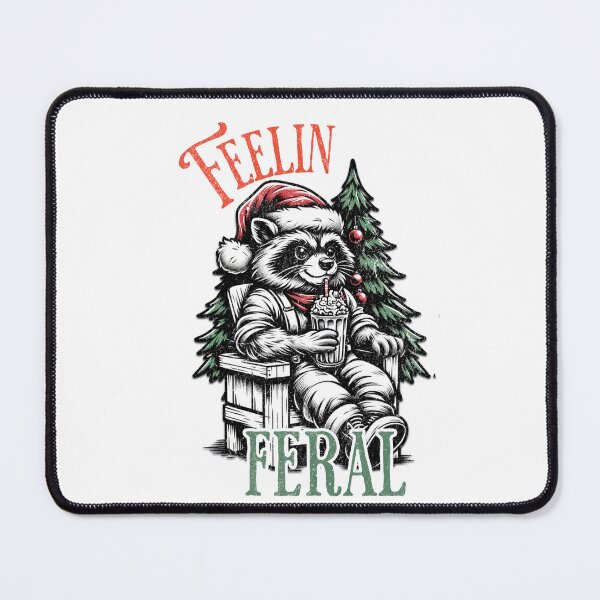 Item preview, Raccoon Christmas Feelin Feral Funny Holiday Design designed and sold by FuzionRaptor.