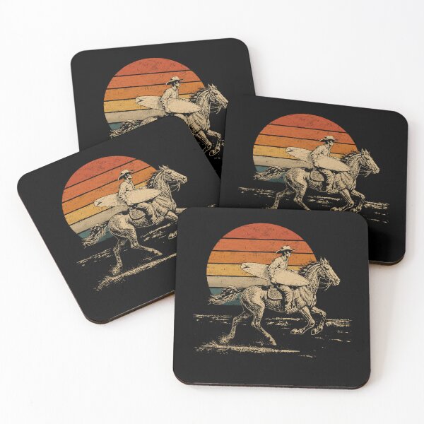 Item preview, Retro Cowboy Surfer Riding Horse Vintage Western Surf designed and sold by Moizento.