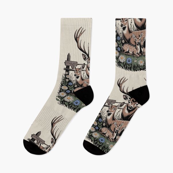 Item preview, Deer Family Wildflower Meadow Vintage Illustration designed and sold by NuvoraNest.